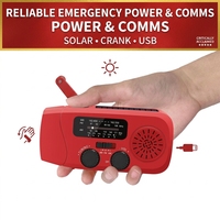 Radio portable solaire à manivelle avec LED, prévisions météo FM/AM et lampe torche multicolore pour le camping en extérieur