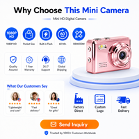 Mini caméra HD DC23 Or Rose 1080P Appareil photo numérique professionnel sans miroir avec MicroSD 2MP Lampe torche LED Best-seller