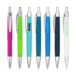 Press Simple Plastic <b>Ballpoint</b> <b>Pen</b> with Customizable Logo Multi-color Black Ink-Advertising Use - Product Image 2