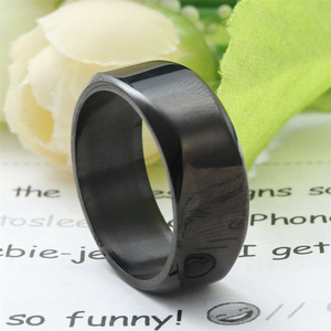 Men's <b>Titanium</b> Steel <b>Ring</b> <b>Black</b> Geometric Design Punk Style Fashion Jewelry Gift - Product Image 2