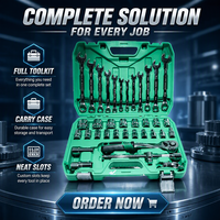 Kit d'outils de 37 pièces avec clés mixtes et douilles de 1/2 pouce, avec rallonges, pour les tâches domestiques et de réparation automobile