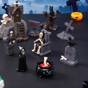 Petites créations en résine écologiques pour Halloween, modèle d'intérieur créatif d'horreur pour bureau, représentant un fantôme de la Résurrection de la momie - Product Image 3