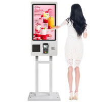 Terminal de Autoservicio con Pantalla Táctil Windows de 27 y 32 Pulgadas, Kiosco de Pedidos y Pagos con Escáner de Código QR para Restaurantes, Reduce el Costo de Mano de Obra