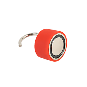 Aimant en néodyme rouge modèle N35, usage industriel, aimant permanent axial, nickelé, en acier, en caoutchouc, en gel de silice, forme pot/tasse, commande minimale - Product Image 1