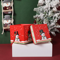 Kotak Hadiah Natal Merah Hijau Desain Santa Claus Kertas Tisu Kertas Karton Pita untuk Hadiah Pesta Liburan Natal