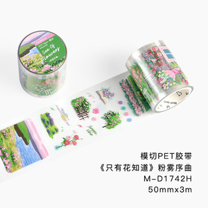 1 Rotolo di Nastro Decorativo con Motivi Floreali della Serie 'Solo i Fiori Conoscono il Paesaggio' per Journaling - Product Image 6