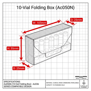 Professional Custom <b>10</b>-Vial Folding Packaging Box with Scientific Molecular Branding & Internal Tray for Peptide Vials - Product Image 6