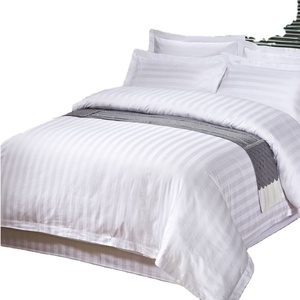 Set di biancheria da letto di lusso formato personalizzato Queen Stripe 100% cotone Hotel tessuto 40 Set copripiumino in lino solido tinta unita 50 Set 3-4 - Product Image 1