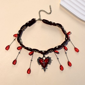 Collana alla <span class=keywords><strong>Moda</strong></span> con Croce Esagerata, Goccia d'Acqua e Nappine, Design di Nicchia, Accessorio di Lusso Leggero - Product Image 3