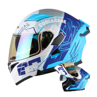 Nouveau casque de moto modulaire, casque modulaire unisexe, quatre saisons, double visière haute définition, casque de sécurité pour la conduite