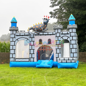 Castillo inflable con tobogán, combo de brincolín inflable con forma de dragón, casa de brinco comercial. - Product Image 4