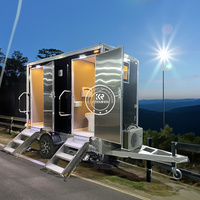 Toilettes portables à économie d'énergie Douche Combo Remorque Toilettes publiques Toilettes mobiles Remorque Toilettes portables de luxe à vendre