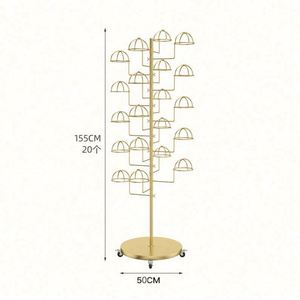 Estante móvil de exhibición de sombreros de varias capas para tienda de ropa, estantería de almacenamiento de sombreros para niños, expositor de sombreros de suelo. - Product Image 4