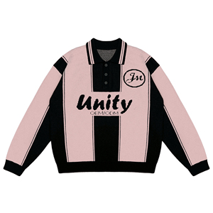 Maglione da Uomo Personalizzato OEM ODM Autunno Inverno con Jacquard a Lettere, Pullover a Maniche Lunghe con Collo a <span class=keywords><strong>Polo</strong></span> - Product Image 5