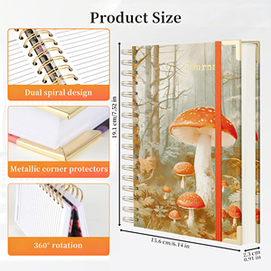 Cuaderno Personalizado de Tapa Dura con Espiral, Esquinas Metálicas, Páginas con Bordes Dorados, Cierre Elástico, Impresión de Diario Personalizado con Espiral Metálica - Product Image 3