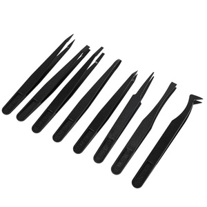 Antistatic Carbon Fiber Tweezers 124mmx11mm Industrial Repair <b>Tool</b> <b>Set</b> Home Use - Product Image 1