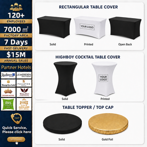 Reinforced Pockets Black Modern <b>Waterproof</b> Eco-Friendly Cocktail Spandex <b>Table</b> <b>Cover</b> 32 Inch Stretch Fitted Highboy <b>Table</b> Cloth - Product Image 3