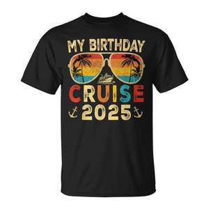 T-shirt « My Birthday Cruise 2025 » pour fête, vacances et croisière - Product Image 1