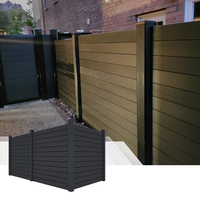 Hoogwaardig privacy scherm in Australische stijl voor buiten, tuinhek, veiligheidsomheining, aluminium frame, eenvoudig te monteren, WPC 3D-modellering beschikbaar, 6 voet hoog.