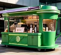 Camion de restauration rapide personnalisé en acier inoxydable, à thème fruité, résistant aux UV, imperméable, ignifuge, jaune, fourgon commercial mobile