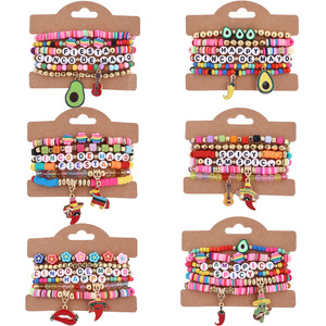 Ensemble de bracelets perlés Cactus Piment Arc-en-ciel pour Festival Mexicain, Joyeux Cinco de Mayo, pour Fête - Product Image 1
