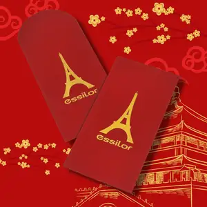 Yeni tasarım altın damgalama logosu özel kırmızı para hediye zarf çin yeni yıl kırmızı paket 2024