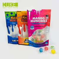 Sachet personnalisé en Mylar pour snacks, pochette autoportante en aluminium avec fermeture éclair, sac d'emballage en plastique refermable avec fenêtre transparente