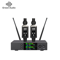 Sistem Mikrofon Nirkabel Green Audio dengan Penyesuaian Gain Terintegrasi 48V untuk Mikrofon Dinamis/Kondensor Instrumen Musik