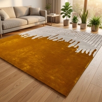 High Quality Handmade Acrylic Carpet Living Room Large Dark Yellow Color Wholesale Price Area Rugs