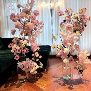 زينة للحفلات حامل زهور من الأكريليك مزهرية زهور لتزيين طاولات حفلات الزفاف - Product Image 3