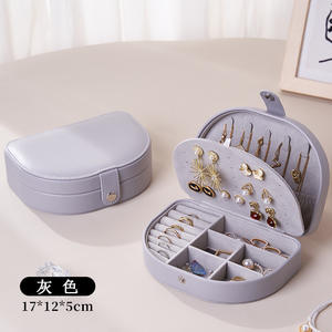 Estuche de Joyería de Piel Sintética con Logotipo Personalizado, Caja Ovalada Portátil de Viaje con Cierre a Presión para Collares - Product Image 6