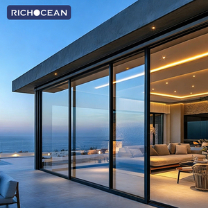 Porte coulissante extérieure RICHOCEAN, double vitrage, étanche, économie d'énergie, en aluminium, pour patio, portes en verre pour villa - Product Image 1