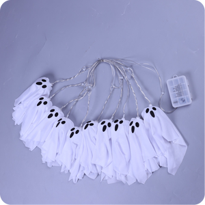 Guirnalda de Luces LED con Forma de Fantasma para Halloween, Luces Cálidas Blancas, Funciona con Pilas, 8 Modos, Decoración Espeluznante para Fiestas de Halloween y Hogar - Product Image 2