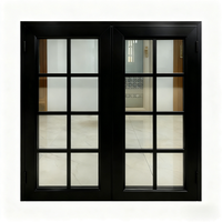 Fenêtre à battant en aluminium moderne et économique, ouverture vers l'intérieur, double vitrage, pour balcon de maison avec grilles de sécurité