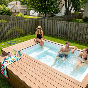 Piscina de hidromasaje de acrílico OEM ODM de tamaño personalizado con marco de madera para jardín, piscina de masaje exterior - Product Image 1