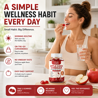 Gummies au vinaigre de cidre de pomme 1000mg avec la mère, fibres prébiotiques, cannelle et chrome – Complément végétalien OEM ODM Marque Privée