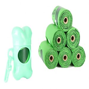 Sacs à déjections canines avec distributeur, lot de 16 rouleaux en boîte, sacs à excréments pour chats, sacs poubelles pour chiots respectueux de l'environnement EPI, produits en promotion - Product Image 5