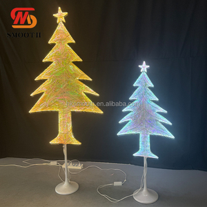 Árbol de Navidad LED con Marco de Hierro y Malla de Tela, Decoración Brillante para Eventos y Festividades - Product Image 1