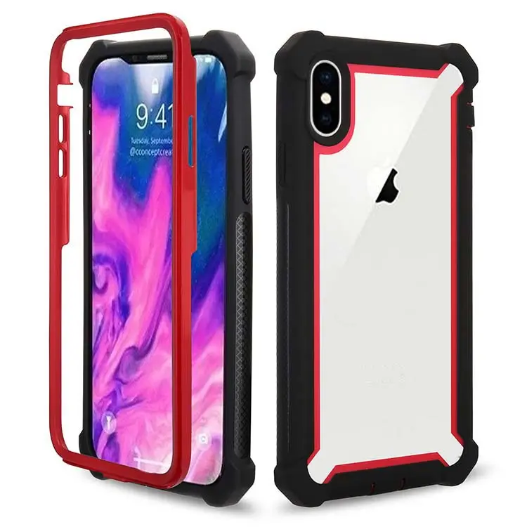 Capa traseira transparente de TPU colorida para iPhone X/XR/XS Max Capa protetora transparente à prova de choque