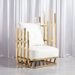 Prezzo all'ingrosso con schienale alto con struttura in oro sedia trono principessa evento di nozze King Queen Royal Wedding Sofa