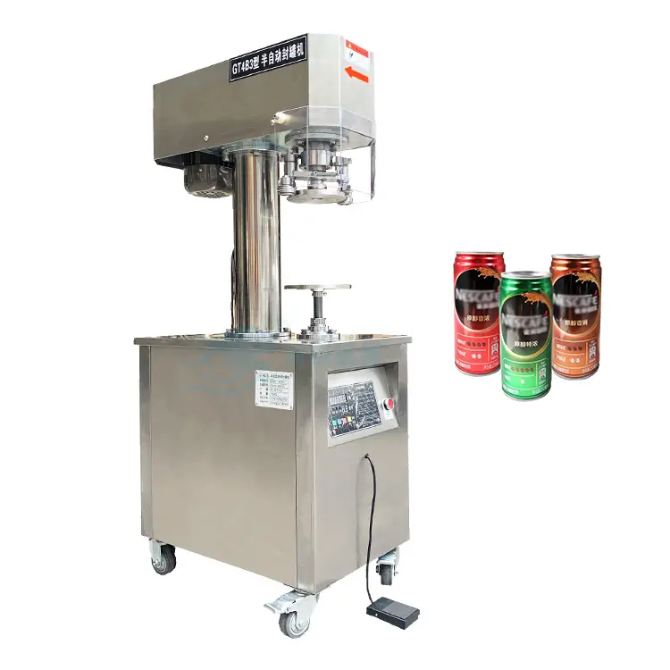 Semi automatic electric canned tea coffee powder metal can sealing machine