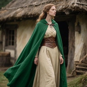 Cape à capuche vintage médiévale pour adultes, hommes et femmes, costume de chevalier pour cosplay, Halloween, carnaval, fête, costume de ranger de la Renaissance - Product Image 3