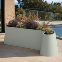 YISHANG - Grande jardinière en métal sur mesure, soudée en une seule pièce, irrégulière, avec revêtement en poudre, pour jardin extérieur