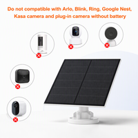 Panneau solaire pour caméra de sécurité 5W, panneaux solaires USB pour ports Micro USB et USB-C, batterie rechargeable pour caméra extérieure