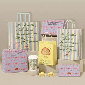 Printing Kraft Paper Bag With Twisted <b>String</b> Handle Custom Paper Shop Bag With Your Own Logo Bakery Coffee Packaging - Product Image 2
