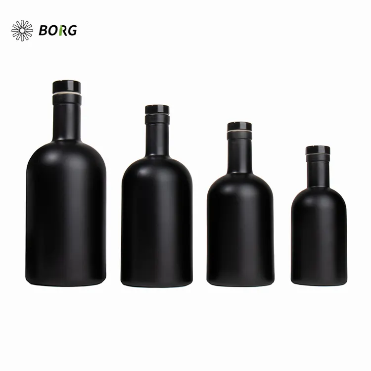 Fabrik 375 ml 500 ml 750 ml runde leere Glasflaschen für Alkohol Spirituosen Brandewein Wodka Likör