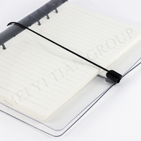 Couverture de reliure à feuilles mobiles Super épaisse 1.8mm clair PVC noir anneau cahier coque élastique Bandage Journal couverture en spirale rechargeable