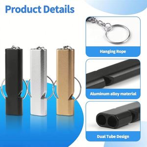 Silbato Personalizado de Doble Tubo, Alta Frecuencia, para Supervivencia al Aire Libre, de Aleación de Aluminio, para Árbitros, Exploradores, Promocional, Deportivo - Product Image 4