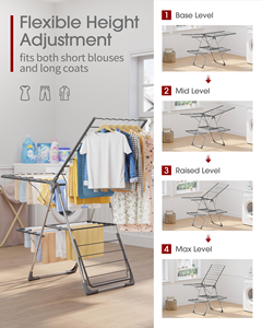 Best Selling Outdoor Foldable Balcony Cloth Hanger Towel Shelf Large Drying Space Multifunction Wing Clothes Drying Rack - Product Image 3