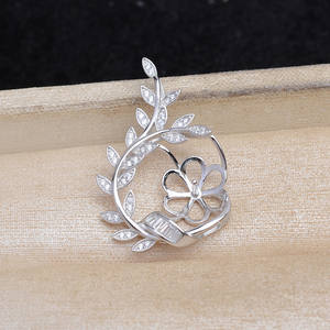 Base de Plata 925 para Joyería DIY, Accesorios JG5897, Base Vacía con Forma de Espiga de Trigo y Hoja de Camuflaje para Fabricación de Joyas - Product Image 5